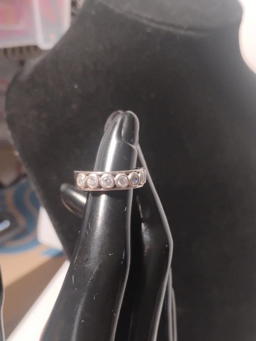 925 sterling silver bling ring size 7 - Picture 1 of 6